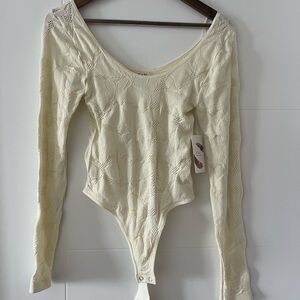 Chelsea & Violet Light Cream Long Sleeve Bodysuit